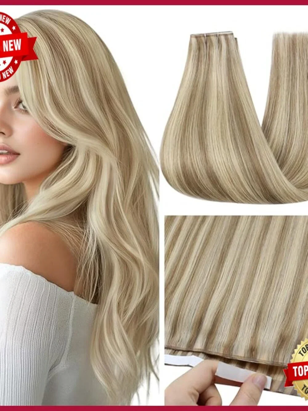 Remy Human Hair Extensions 24 Inch Tape Weft 50g Piece